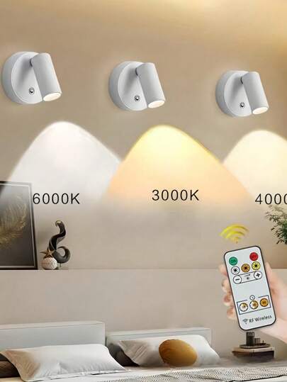 1 قطعة جدارية السلكية تعمل بالشحن USB من مادة ABS/سبيكة الألمنيوم، خافت الإضاءة باللمس والقابلة للتعديل ل- 3 ألوان ، قابل للدوران 350 درجة والميل 90 درجة ، امتصاص مغناطيسي ، إضاءة ليلية لاسلكية، مناسبة لغرفة النوم والقراءة والإضاءة الديكورية