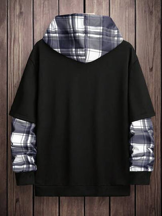 Manfinity Homme سترة رجالية كاجوال مقاسات كبيرة مخططة بقصات مفتوحة بسحاب مشم-ل، هودي بأكمام طويلة مطبوع عليه رسومات للخروج في فصل الخريف، هدية مناسبة للأصدقاء والأزواج والأحباء