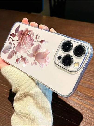 1 قطعة حافظة هاتف شفافة مانعة للسقوط من نوع TPU بتصميم وردة صيفية متوافقة مع هواتف iPhone/11، 15PROMAX، 14PROMAX/Galaxy، SAM/Honor X6A، X7B، X8B