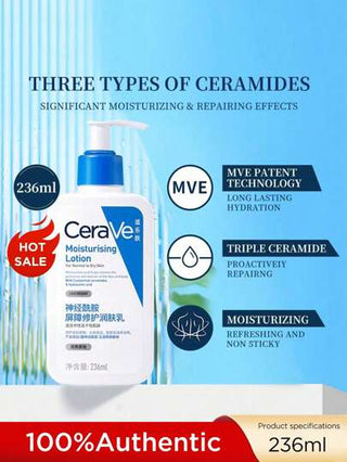 CeraVe مجموعة كريم الوجه المرطب والمرطب مع منظف إصلاح الحاجز