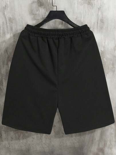 Manfinity Homme شورت صيفي مريح للرجال بطبعات ملونة بالأرقام، لقص السحاب بالخصر، لزوج أو صديق كهدية