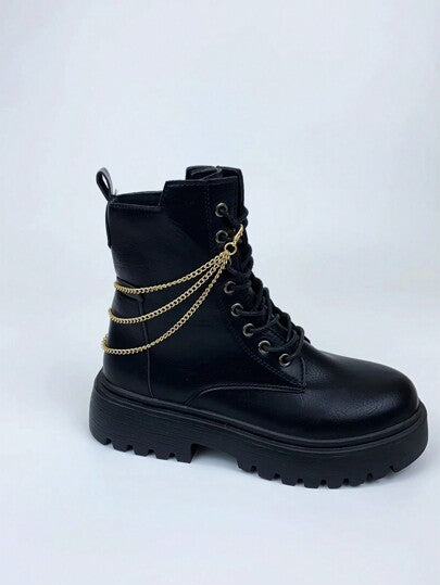 قطعة واحدة من سلسلة زخرفية للحذاء/البوت، إكسسوار سلسلة معدنية بطراز بانك للنساء والرجال