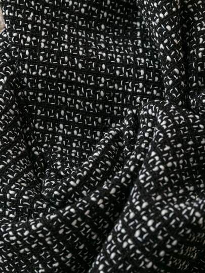 SHEIN Clasi بدلة رسمية بسروال وبليزر بأكمام طويلة وأزرار أمامية بتصميم رباط و لوحات صوف حجم 2 قطعة