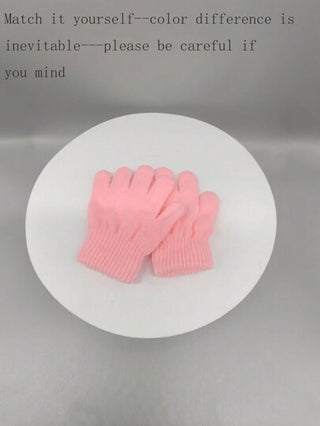 طقم قبعة وأوشحة شتوية للأطفال مكون من 3 قطع - طقم قبعة وأوشحة للأطفال والأطفال المتحد الجنس + قفازات الأطفال-- لون القفازات. فرق اللون عشوائي