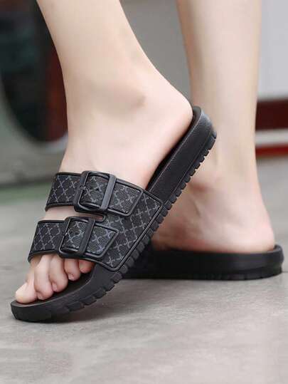 صنادل رجالية كاجوال مريحة خفيفة الوزن، نوع سلايدر، نعل مستدير، أزواج شرات أنيقة للاستخدام في الشاطئ والخارج