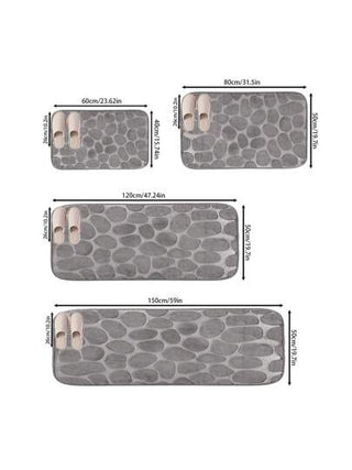 قطعة واحدة سجادة حمام مانعة للانزلاق، سجادة استحمام ناعمة ماصة بنقشة الحصى، سجادة صغيرة مانعة للسقوط ومانعة للرطوبة للاستخدام المنزلي
