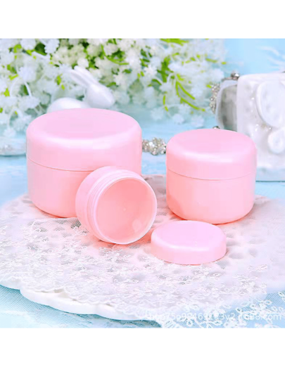 5/10 قطعة زجاجات قابلة لإعادة التعبئة بلاستيكية فارغة برطمان مكياج وجه الوجه كريم لوشن حاوية مستحضرات التجميل، حاوية قناع قابلة لإعادة الاستخدام، وعاء مستحضرات تجميل وردي محكم الإغلاق للمنزل والغرفة والحمام والديكور والأغراض السفر