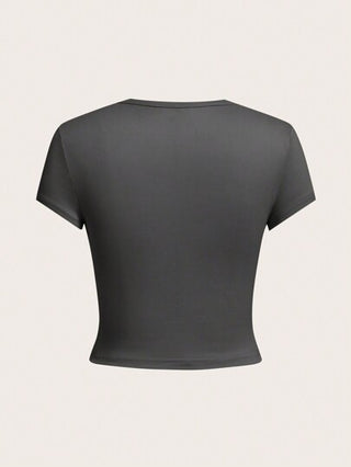 EZwear 4 قطع/طقم قمصان نسائية كاجوال بياقة دائرية وقصيرة الأكمام، مناسبة للصيف