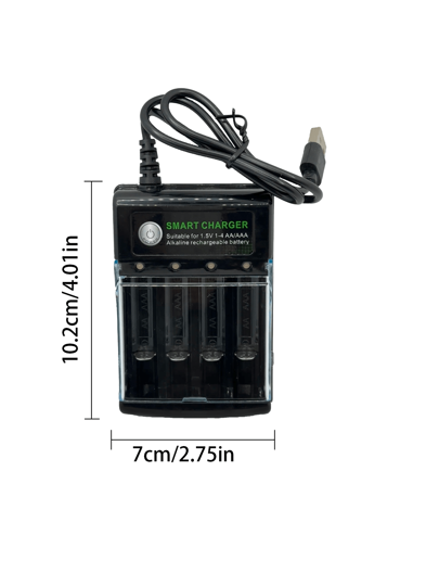 4-8قطعة بطاريات قابلة لإعادة الشحن 1.5 فولت AA/AAA ذات سعة كبيرة مع شاحن USB - حل طويل الأمد وقوي للألعاب الإلكترونية والريموت كنترول والشاشات والفرش الأسنان الكهربائية (هذه البطارية مناسبة فقط للشحن باستخدام هذا الشاحن)