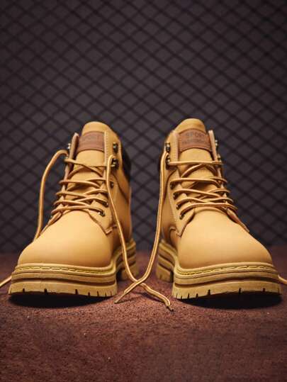 هوديز ملابس أنيقة مُنسقة, بوت جزم رجالي عالي الكاحل, طراز جديد للربيع والخريف, بوت سويدية سوداء فرو, بوت جلدية كاجوال متوسطة القطع, بوت رجالية عصرية وصيحة