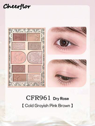 CHEERFLOR صينية مكياج محبوكة ، لوحة ظلال للعيون ، شديدة الصبغة ، مع غطاء دوّار مغناطيسي ، ظلال عيون بودرة مطفأة ولامعة ، ظلال عيون لامعة وزاهية دائمة ، خفيفة وناعمة ، مع مرآة ، مبرز ووجه وخدود بودرة كل في لوحة مكياج واحدة ، مستحضرات تجميل للاستخدام اليومي