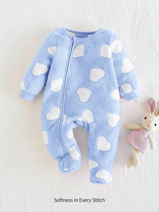 Cozy Pixies بزة سرحان مبططة بالقلوب مبطنة حرارياً لرضيعة الفتاة