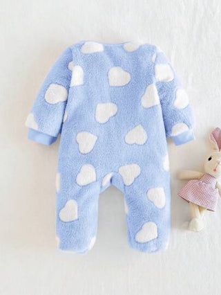 Cozy Pixies بزة سرحان مبططة بالقلوب مبطنة حرارياً لرضيعة الفتاة