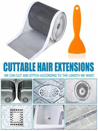 لفة قابلة للقطع 5م للصرف الصحي، ملصقات تصريف الأرضية اللاصقة ذاتيًا، للصافي المنحل القابل للتخلص منه لمصفاة الحوض في الحمام