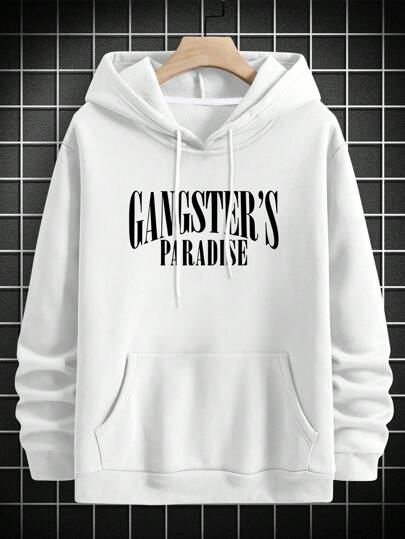 هودي طباعة شعار الرجال طراز شارع قديم قناع كامل، تصميم عنصر مافيا هودي الرجال