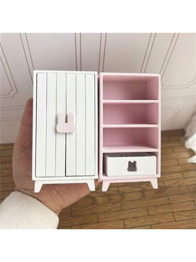 قطعة واحدة خزانة صغيرة متعددة الطبقات ، خزانة خشبية صغيرة ، نموذج أثاث بمقياس 1/12 ل-PB11 دمية منزل ، خزانة عرض صغيرة لديكور منزل الدمى