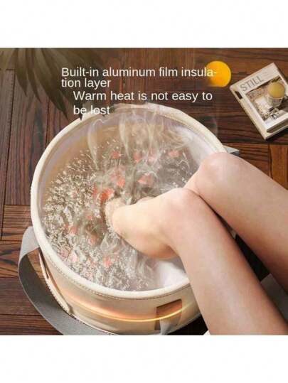 حوض قدم محمول مع تحكم في درجة الحرارة ووظيفة فقاعات، مثالي لحمام المنزل وديكور حمام المنزل في الصيف