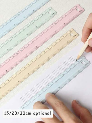 أدوات مكتبية ومدرسية قطعة واحدة مسطرة معدنية عالية الجودة من الألمونيوم، متوفرة بأطوال 15/20/30 سم، أداة قياس وتخطيط للمكتب، أدوات قرطاسية للطلاب
