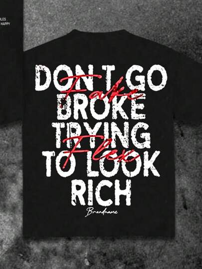 SHEIN تيشيرت بأكمام قصيرة للأولاد المراهقين بطباعة جرافيك عصرية وجذابة، ذو رقبة دائرية مناسب للصيف