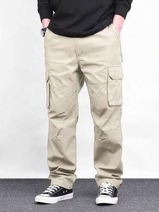 Manfinity Homme بنطال كاجوال واسع متعدد الجيوب للرجال لكل المواسم
