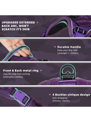 صدرية تكتيكية للكلاب ، صدرية عسكرية قابلة للتعديل، صدرية لا تسحب ذات خطّافَين معدنيّين مزدوجين لمنع السحب للألمان الشيبرد، ولابرادور أثناء التدريب والمشي