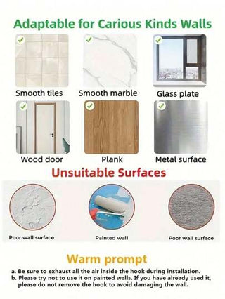 1/2/4/6/8/10 قطع خطاف قوي مثبت على الحائط بدون ثقب، مشبك تخزين متعدد الوظائف قوي لأدوات الحمام، حمولة قصوى 3000 جرام/6.6 رطل، مشبك الممسحة، رف الممسحة، إكسسوارات حمام مريحة، إكسسوارات التنظيف، مناسب لوضع الممسحات والفُرَك والأدوات التنظيفية، ديكور...