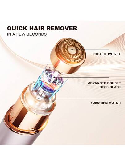 Conduroma جهاز إزالة الشعر الكهربائي للنساء, شفرة وجه خفيفة وخالية من الألم قابلة لإعادة الشحن لذقن الشعر الفوقي, الشفاه العلوية, الزغب مع إضاءة