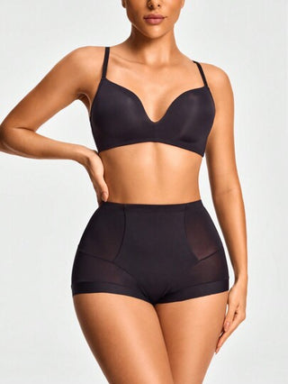 Shape سروال تشكيل لنساء من قماش الشبك متعدد الألوان ذو خصر عالي بدون درزات