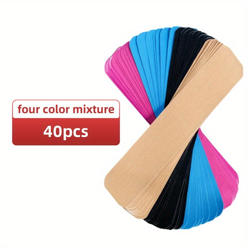 شريط لاصق رياضي مرن لدعم العضلات والمفاصل، يتكون من 40 قطعة بأربعة ألوان، مقاوم للماء لدعم الركبة.