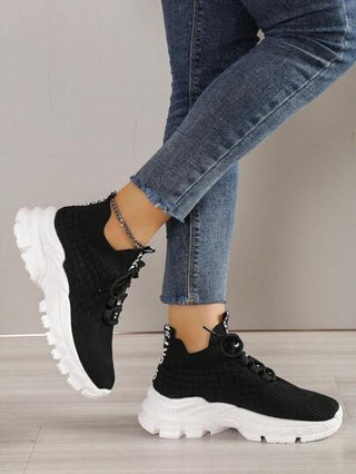 24 حبة حذاء رياضة خفيف الوزن للنساء بنقشة أحرف اللون الكتلي، أحذية جري سريع على الطريق، موديل جديد