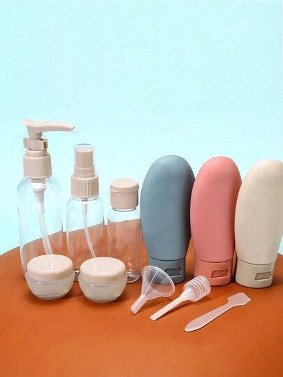 مجموعة 11 زجاجة تعبئة مسحوق التنظيف والمستحضرات التجميلية للسفر قابلة لإعادة التعبئة، برطمانات سائل معزول، قابل للضغط، سعة 60 مل، ضروري لشامبو، منعم الشعر، لوشن الجسم، جل الاستحمام، زجاجات فرعية، ديكور المنزل والحمام والغرفة، اكسسوارات السفر، حفلات...