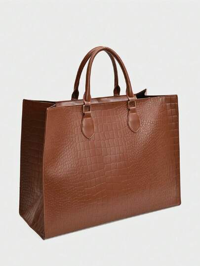 حقيبة التسوق والسفر ذات الطباعة الأفعوانية والمتعددة المواسم، ذات الحجم الكبير، حقيبة لافتة للنظر للنساء في العمل