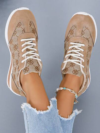 أحذية رياضية نسائية جديدة بطباعة عشوائية لزهور مزخرفة بطراز قديم، أحذية رياضية كلاسيكية عصرية متعددة الاستخدامات للطالبات