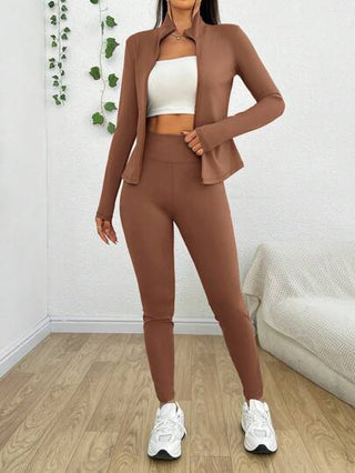 EZwear ملابس نسائية عصرية بلون سادة، صالحة للجسم 2قطعة/طقم