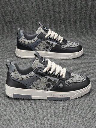 (مقاسات صغيرة) حذاء رياضي صبياني كاجوال (للتزلج) جديد مطبوع برسومات العشوائية الغرافيتي، خفيف الوزن مريح بسُمك الحبال للطالب،أحذية رياضية بطراز كلية