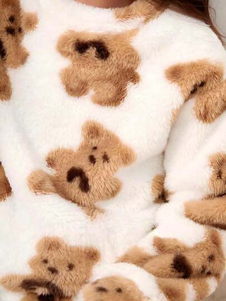 بيجاما طقم بيجامة طباعة بالدب فانيلا بنت طفل