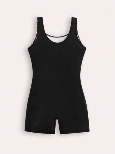 بدلة سباحة قطعة واحدة جميلة بطبعة نمر مناسبة للفتيات المراهقات