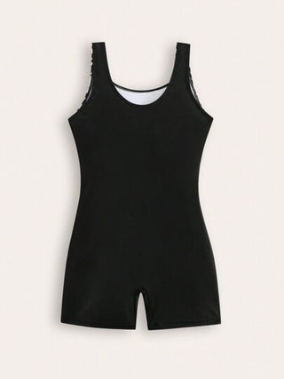 بدلة سباحة قطعة واحدة جميلة بطبعة نمر مناسبة للفتيات المراهقات