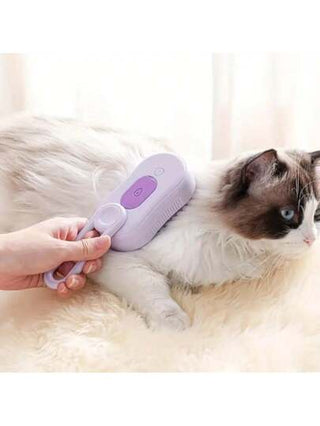 فرشاة القط البخارية 3 في 1 كهربائية مكافحة الرش للقطط مع رشاش البخار لتدليك حلاقة الحيوانات الأليفة وإزالة الشعر الجديدة