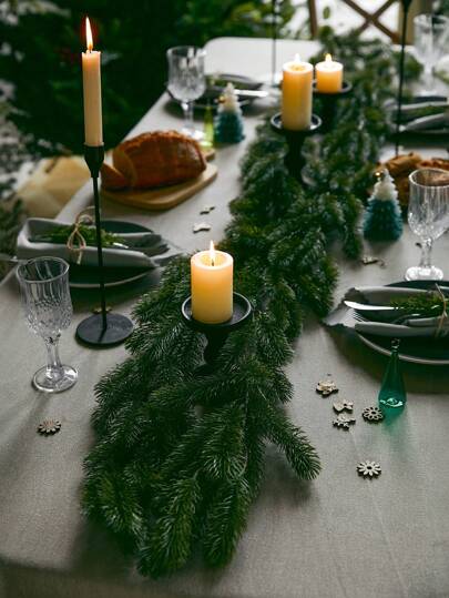 قطعة واحدة إكليل من الصنوبر ال-72 مفصل، بطول 190 سم، مناسب للزينة المنزلية والغرفة في فصلي الخريف والشتاء، هدية مثالية