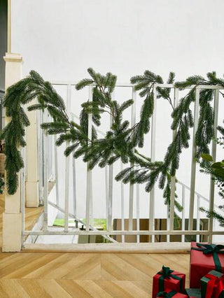 قطعة واحدة إكليل من الصنوبر ال-72 مفصل، بطول 190 سم، مناسب للزينة المنزلية والغرفة في فصلي الخريف والشتاء، هدية مثالية