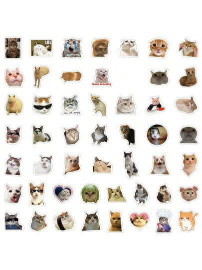 100 قطعة ملصقات قطط مضحكة ملصقات جمالية فينيل للتزيين مفكرة, كمبيوتر محمول, لوحة مقطورة, لوح التزلج, زجاجة مياه, حاسوب, هاتف, كرتون, قبعة صلبة, ملصقات وتصميمات سيارة, ملصقات قطط, ملصقات صور مضحكة للقطط, ملصقات كيوت