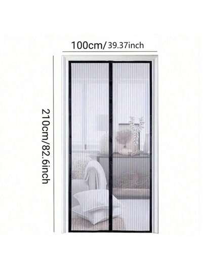 قطعة واحدة شبكة باب مغناطيسية - إغلاق سلس، ثقيلة التحمل، بدون استخدام اليدين، آمن للحيوانات الأليفة - حاجز ضد الحشرات مقاوم للطقس للمنزل والمناطق الخارجية - سهل التركيب