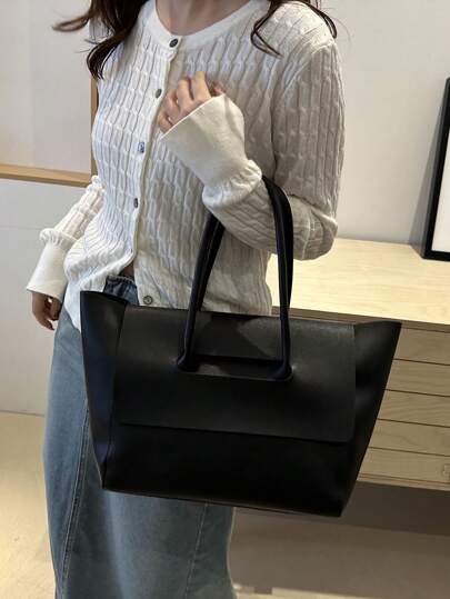 حقيبة يد كبيرة السعة ذات غطاء مرن وبسيط للبنات المراهقات والنساء الطلاب بالكلية والموظفين الجدد وذوي الزي الكاجوال ، مناسبة للذهاب للمدرسة أو الكلية أو العمل أو السفر أو النزهات. مثالية للارتداء في المكتب والأعمال والتنقلات