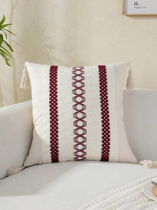 كسارة وسادة مزخرفة عربية زاهية اللون مع شراريب قطعة واحدة ، غطاء وسادة ديكوري للأريكة المنزلية