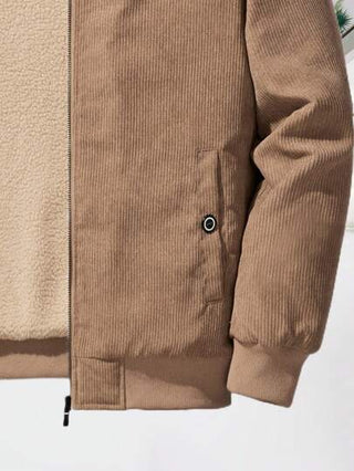 جاكيت كاجوال من ألياف الفليس مطبوع عليه حروف، أكمام طويلة، موسم الخريف / الشتاء