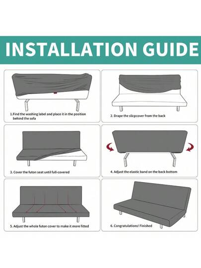 قطعة واحدة من غطاء أريكة/السرير بنمط هندسي نصف دائري، غطاء مرن من قماش البوليستر، مناسب للأرائك الخالية من المساند، يصلح لجميع المواسم