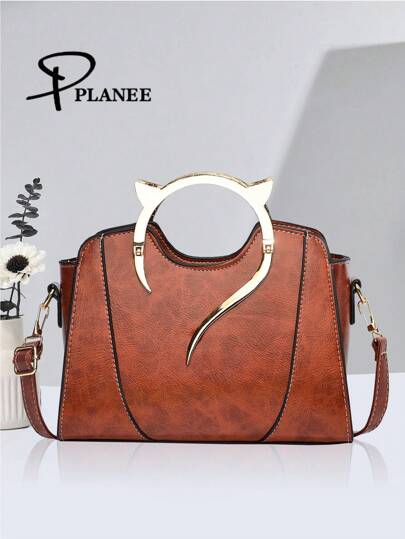 حقيبة يد نسائية من بلاني للخريف والشتاء 2024 جديدة بلون بني زيتي كلاسيكي ذات سعة كبيرة ومناسبة للعمل والسفر ، هدية عيد الأم ، حقيبة كتف نسائية أنيقة وبسيطة مناسبة للمشاهير
