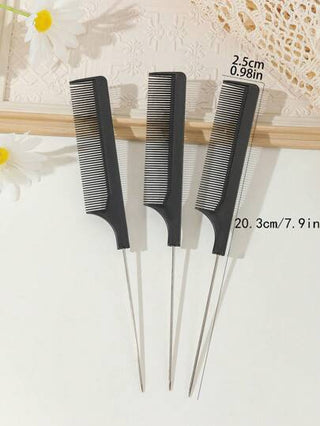 3 قطع للنساء فولاذ دبوس مشط ذيل الفئران , يضايق مشط , مع فولاذ غير قابل للصدأ ذيل الى منزل و صالون استخدام