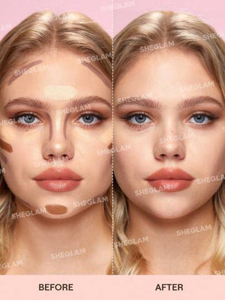 SHEGLAM قلم تحديد الوجه متعدد الألوان-قلم تحديد الوجه متوسط الحجم، 6 ألوان، غير دهني، هايلايتر طبيعي يدوم طويلاً، متعدد الاستخدامات، يعمل على تنعيم الخطوط الدقيقة، تحديد الوجه الكريمي عيد الأب التخرج عيد الميلاد العطلة الربيع الصيف Y2K فاخر أزياء...